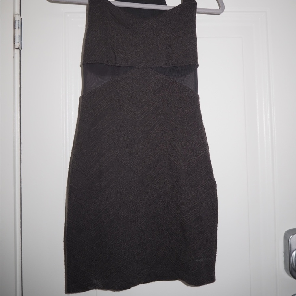 Razor back mini dress with mesh cutouts